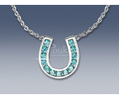 náhrdelník podkova s tyrkysovými zirkony SWAROVSKI