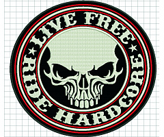 nášivka Live free ride hardcore
