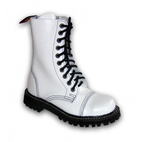 topánky kožené KMM 10 dierkové biele
