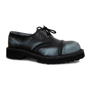 topánky kožené KMM 3 dierkové čierne/jeans