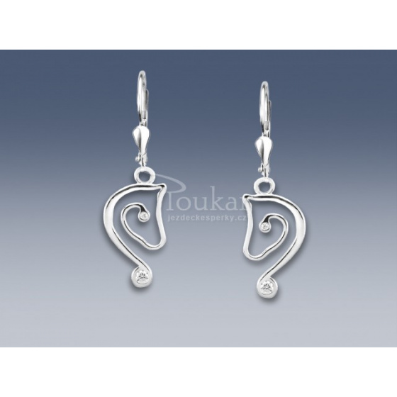 náušnice hlava koně malá visací