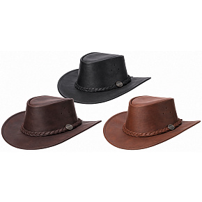 australský kožený klobouk Bushie fullgrain australský kožený klobouk Bushie fullgrain