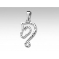 přívěsek Hlava koně s bílými zirkony SWAROVSKI