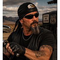 kožený šátek Harley - výšivka