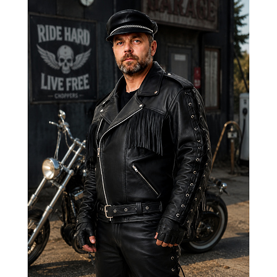 bunda F-JS kožená na chopper