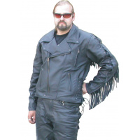 bunda F-E2 kožená s třásněmi