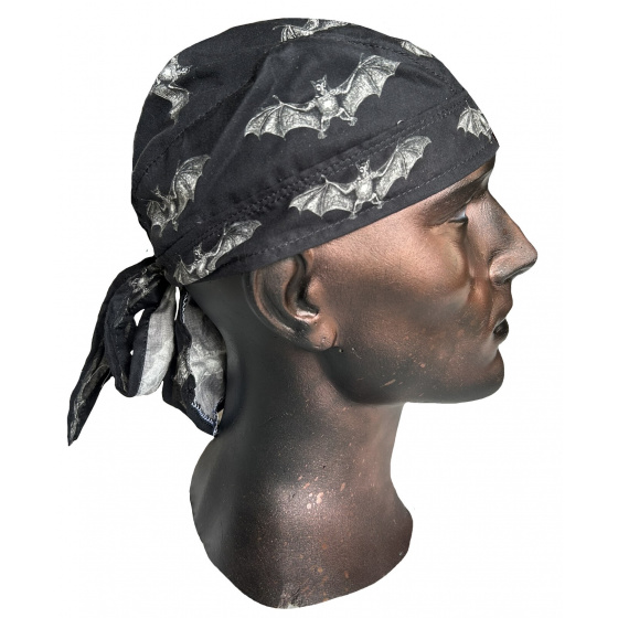 šátek na hlavu (čepička) bavlněný netopýr