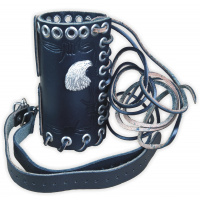 Držák nápoje BS kožený zdobení orlí hlava