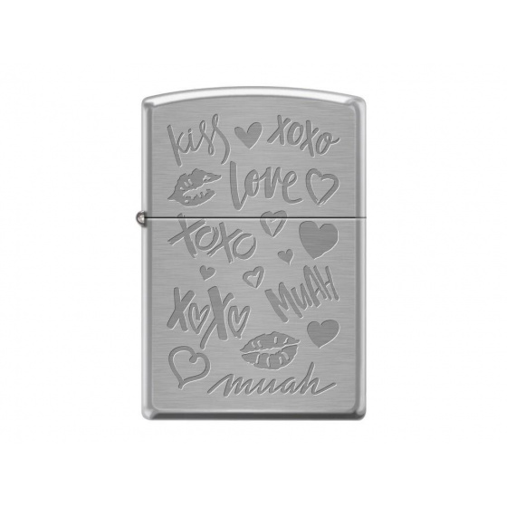zapalovač Zippo Love broušený chrom