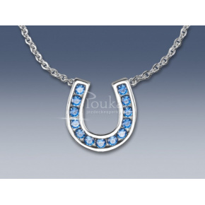 náhrdelník podkova s modrými zirkony SWAROVSKI