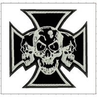 nášivka kříž + lebky (malý nebo velký)