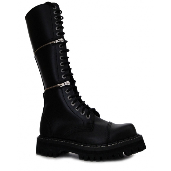 boty kožené KMM 20 dírkové černé s možností změny výšky