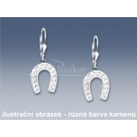 naušnice podkova visací s modrými zirkony