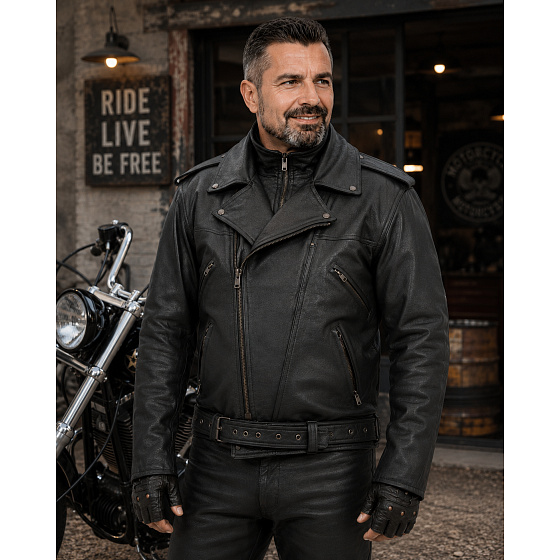 bunda F-K kožená na chopper