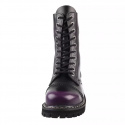 topánky kožené KMM 8 dierkové čierne/fialová