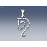 přívěsek Hlava koně s modrými zirkony SWAROVSKI 