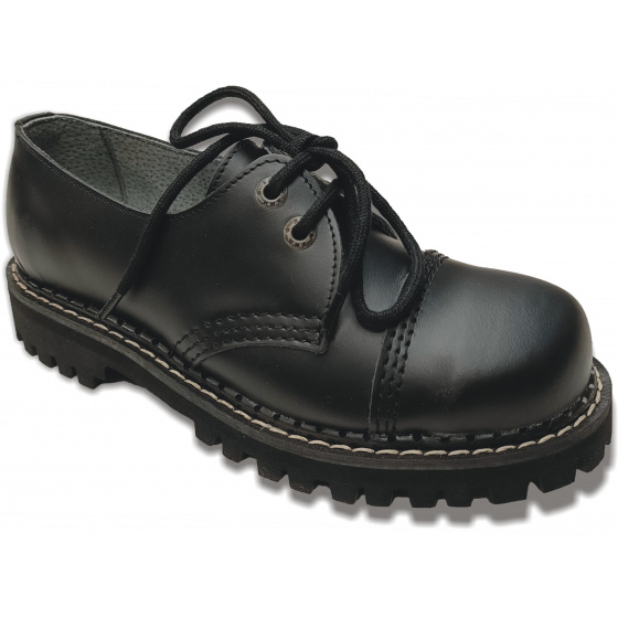 topánky kožené KMM 2 dierkové čierne