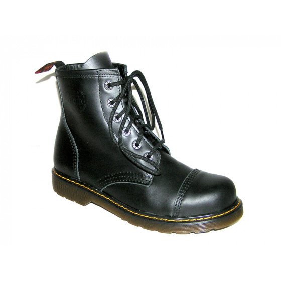 boty kožené KMM 6 dírkové černé Liquid