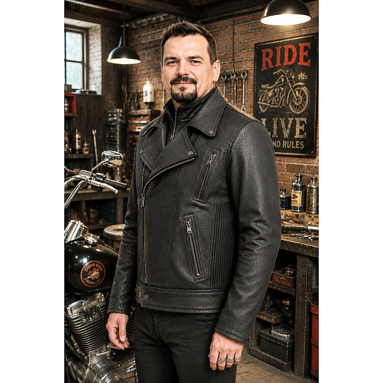 bunda F-K2 kožená na chopper