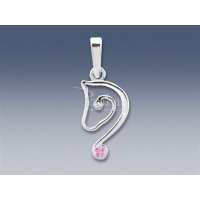 přívěsek hlava koně s růžovým zirkonem SWAROVSKI malá