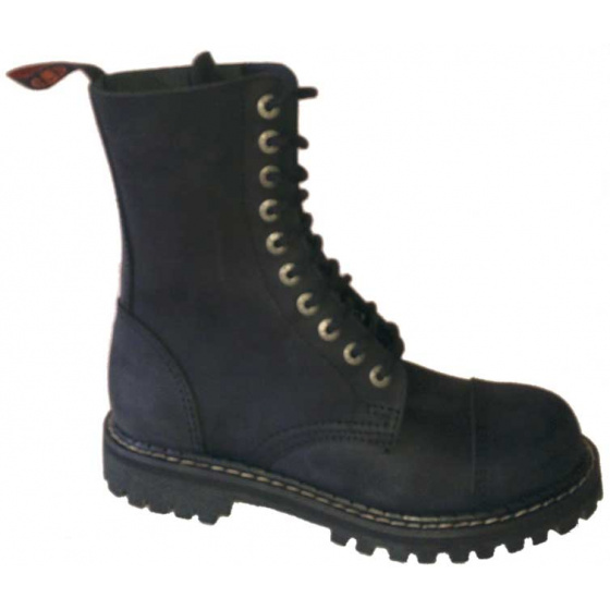 boty kožené KMM 10 dírkové crazy černé