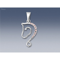 přívěsek Hlava koně s růžovými zirkony SWAROVSKI