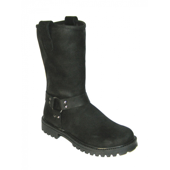 boty kožené KMM moto crazy černé