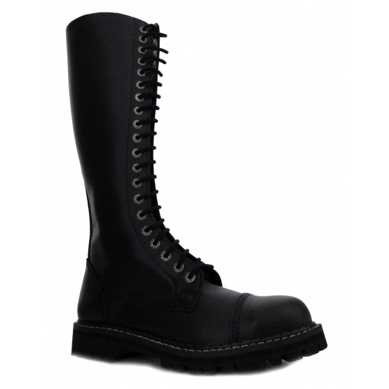 boty kožené KMM 20 dírkové černé