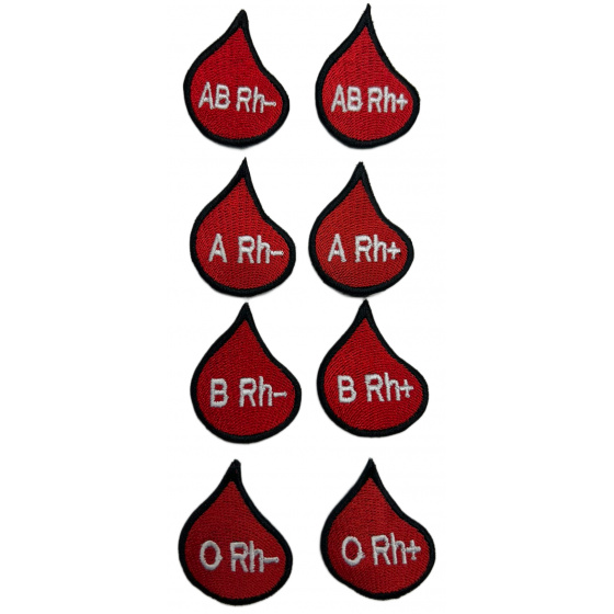 nášivka krevní skupina kapka