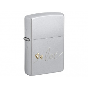 zapalovač Zippo Love matný chrom