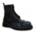 topánky kožené KMM 8 dierkové čierne/modrá