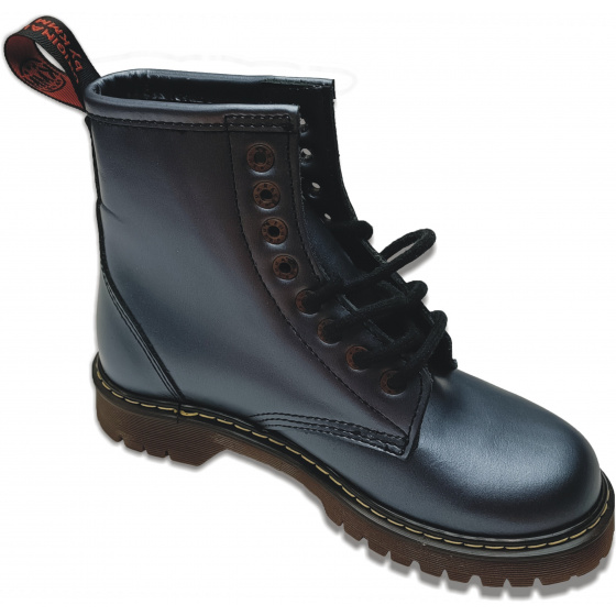 boty kožené KMM 8 dírkové modrá stříbřenka Liquid