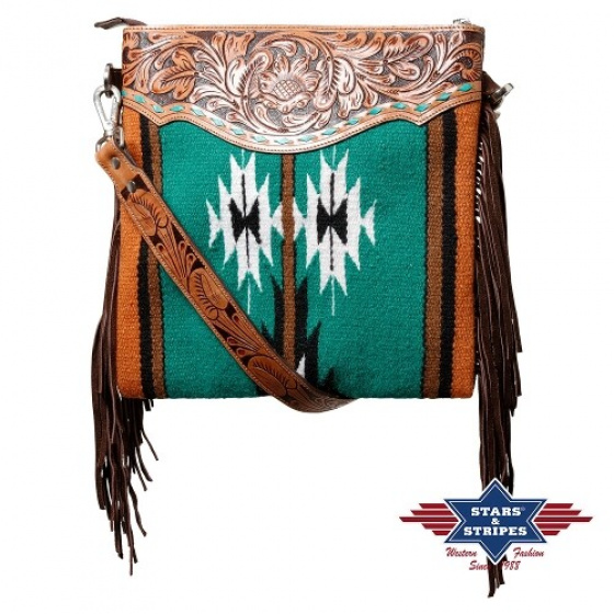 zdobená kožená kabelka SaS-08